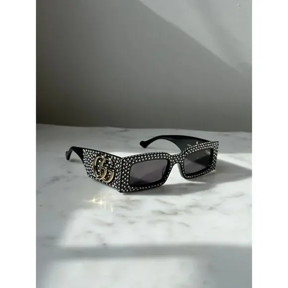 NEW Gucci GG1425S Crystal Black Marmont Sunglasses $1305 - Picture 4 of 7